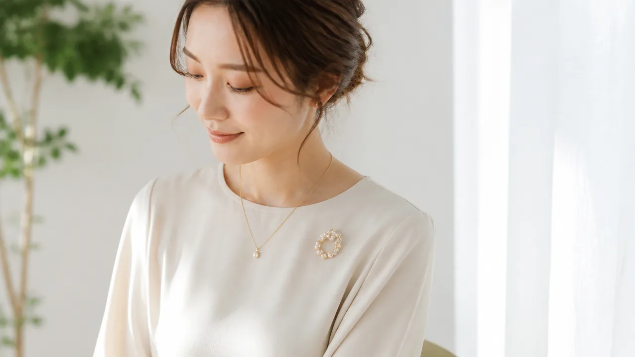 ブローチとネックレス両方つけるのは変?上品に見える合わせ方